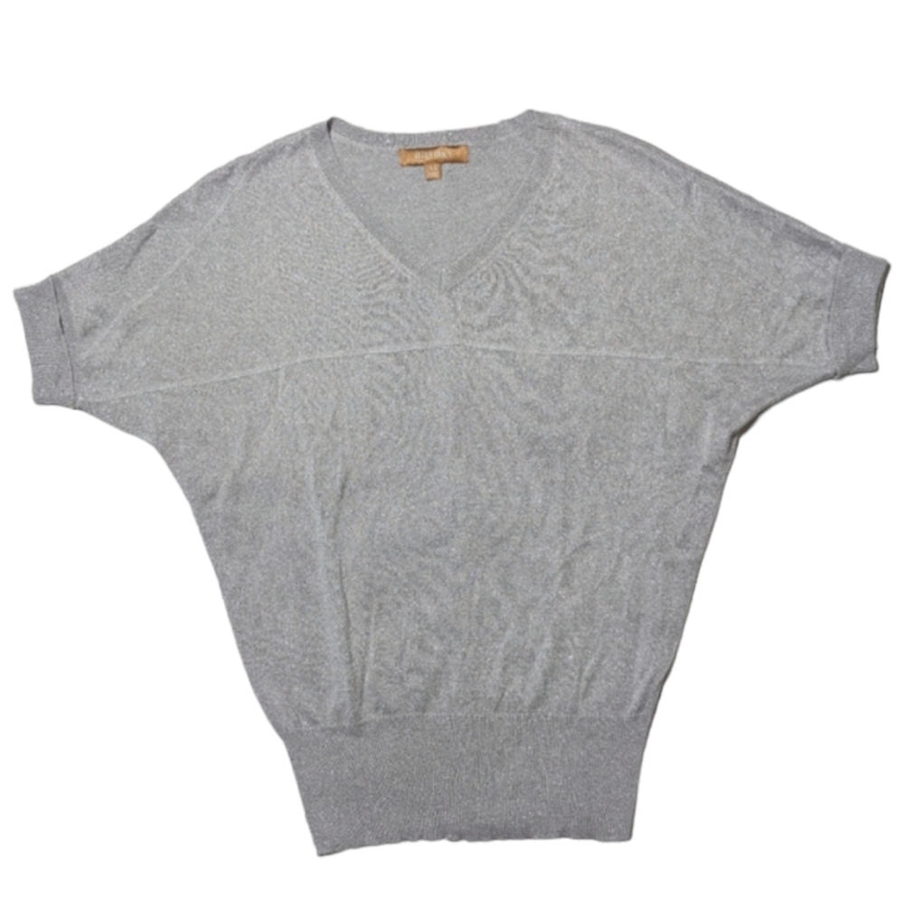 Ellen Tracy‎ Metallic Dolman Short Sleeve Sweater